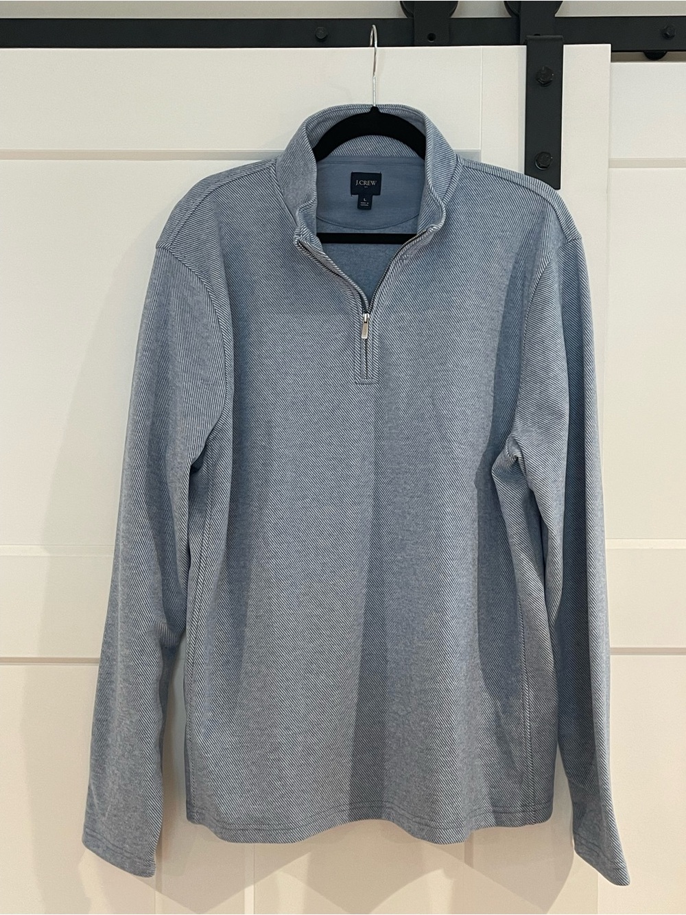 J. Crew Men’s Pale Blue Half-Zip Mock Neck Sweater
